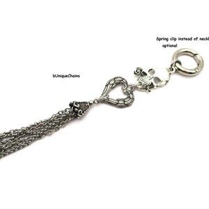 Skull Rose Heart Wings Pouch Belt Clip Chains Fringe Goth Halloween Valentine
